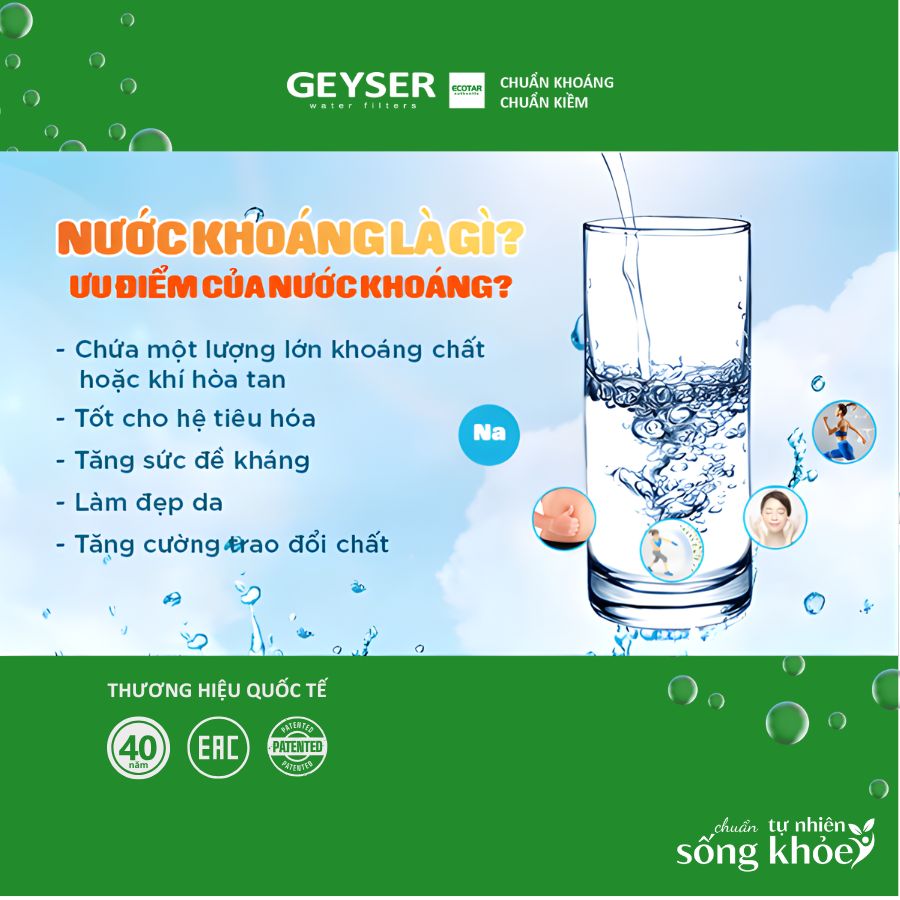 Lợi ích khi uống nước chuẩn khoáng mỗi ngày