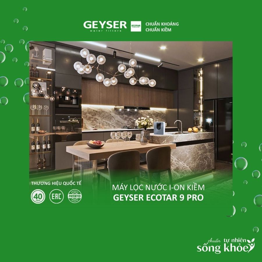 Máy lọc nước ion kiềm Geyser Ecotar 9 Pro lắp đặt chung cư