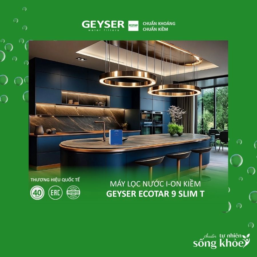 Máy lọc nước ion kiềm Geyser Ecotar 9 Slim T