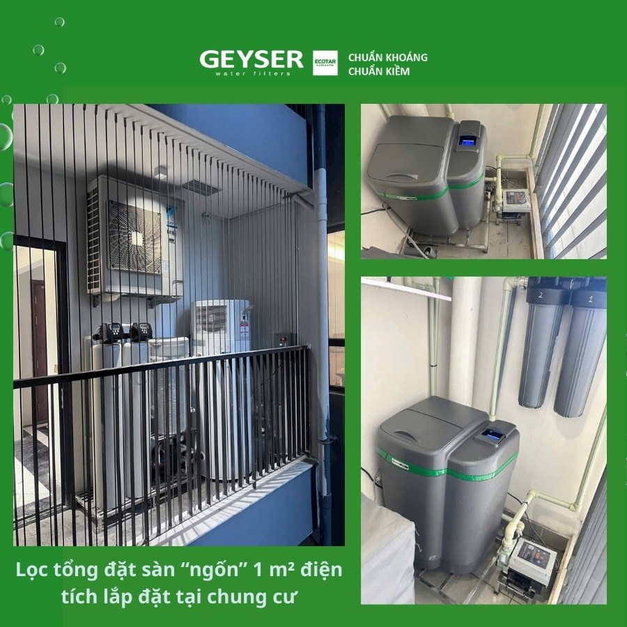 Lắp lọc tổng đặt sàn truyền thống ở chung cư chiếm diện tích gần 1m² (~100 triệu) khó vệ sinh và mất thẫm mỹ