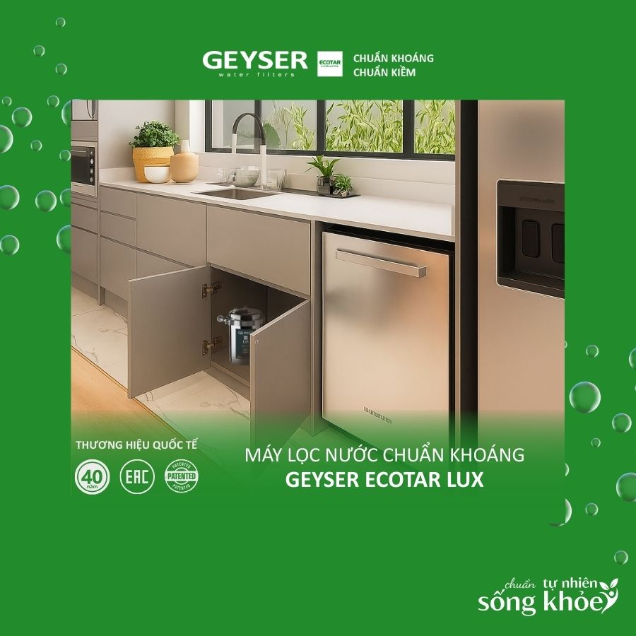 Máy lọc nước chuẩn khoáng Geyser Ecotar Lux là lựa chọn phù hợp lắp chung cư
