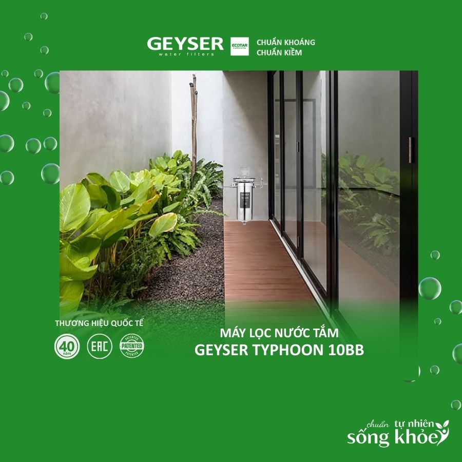 Máy lọc nước tắm Geyser Typhoon 10BB cho chung cư