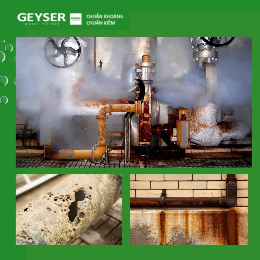 Đường ống dẫn nước nóng trung tâm đến căn hộ có nguy cơ bị oxi hóa và ăn mòn