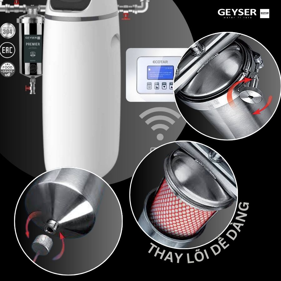 Hệ thống lọc tổng đầu nguồn gia đình tích hợp wifi thông minh Geyser Ecotar 1F10S Smart 11