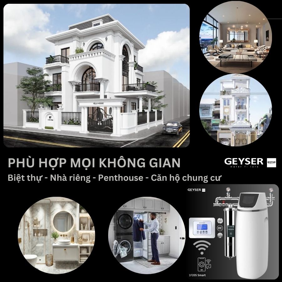Hệ thống lọc tổng đầu nguồn gia đình tích hợp wifi thông minh Geyser Ecotar 1F20S Smart 9