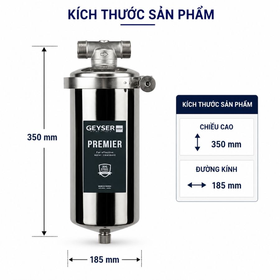 Cột lọc nước sinh hoạt phòng tắm Geyser Ecotar Premier 10BB