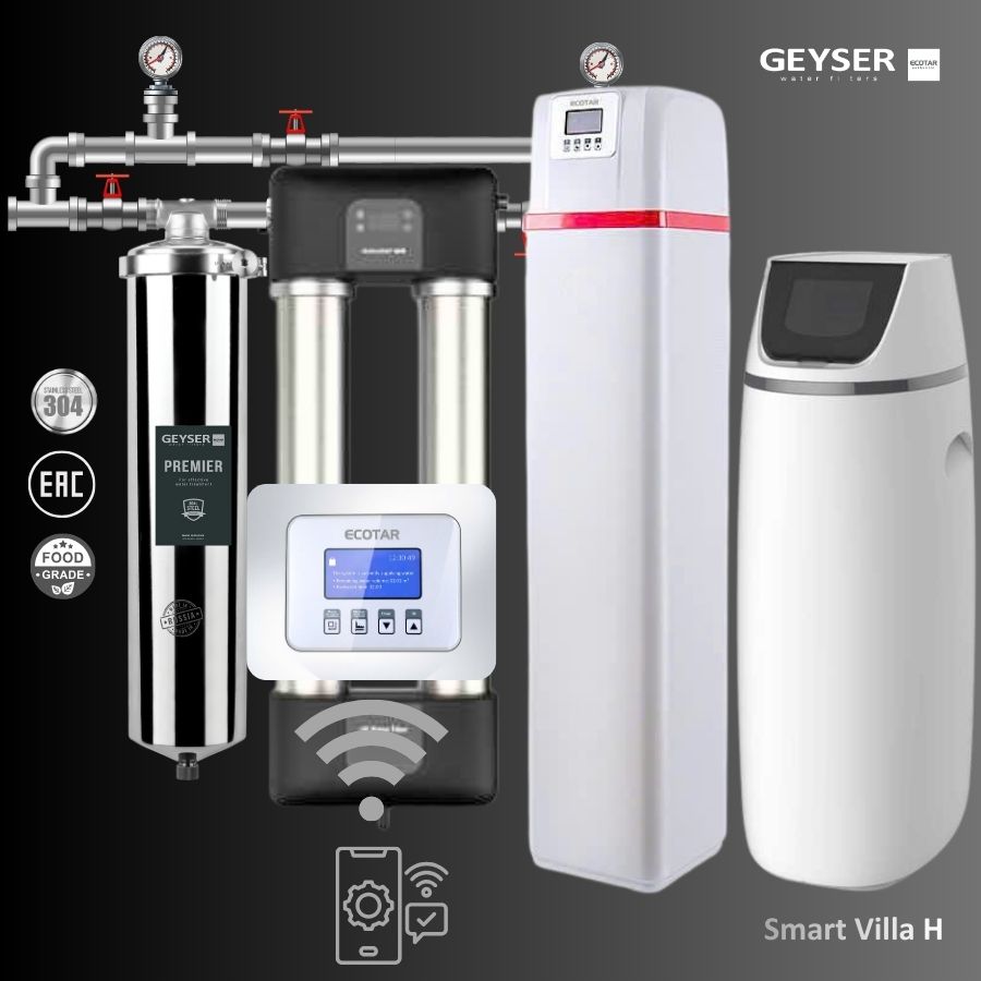 Lọc tổng đầu nguồn thông minh WIFI Geyser Ecotar LUX Smart Villa H