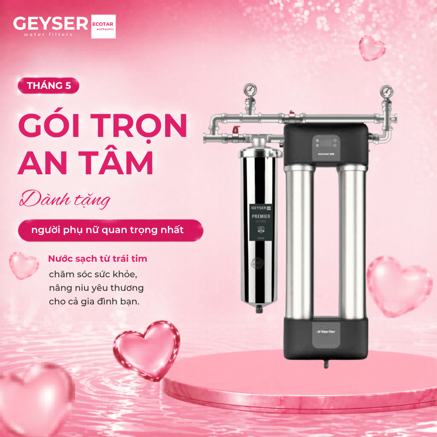 Hệ thống siêu lọc nước đầu nguồn gia đình Geyser Ecotar 1F30UF thông minh