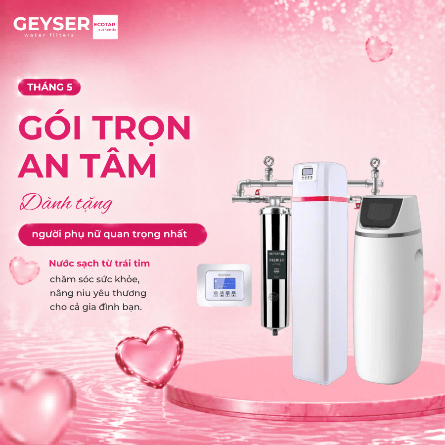 Hệ thống lọc tổng biệt thự cao cấp Geyser Ecotar Lux Smart Home tích hợp wifi điều khiển thông minh