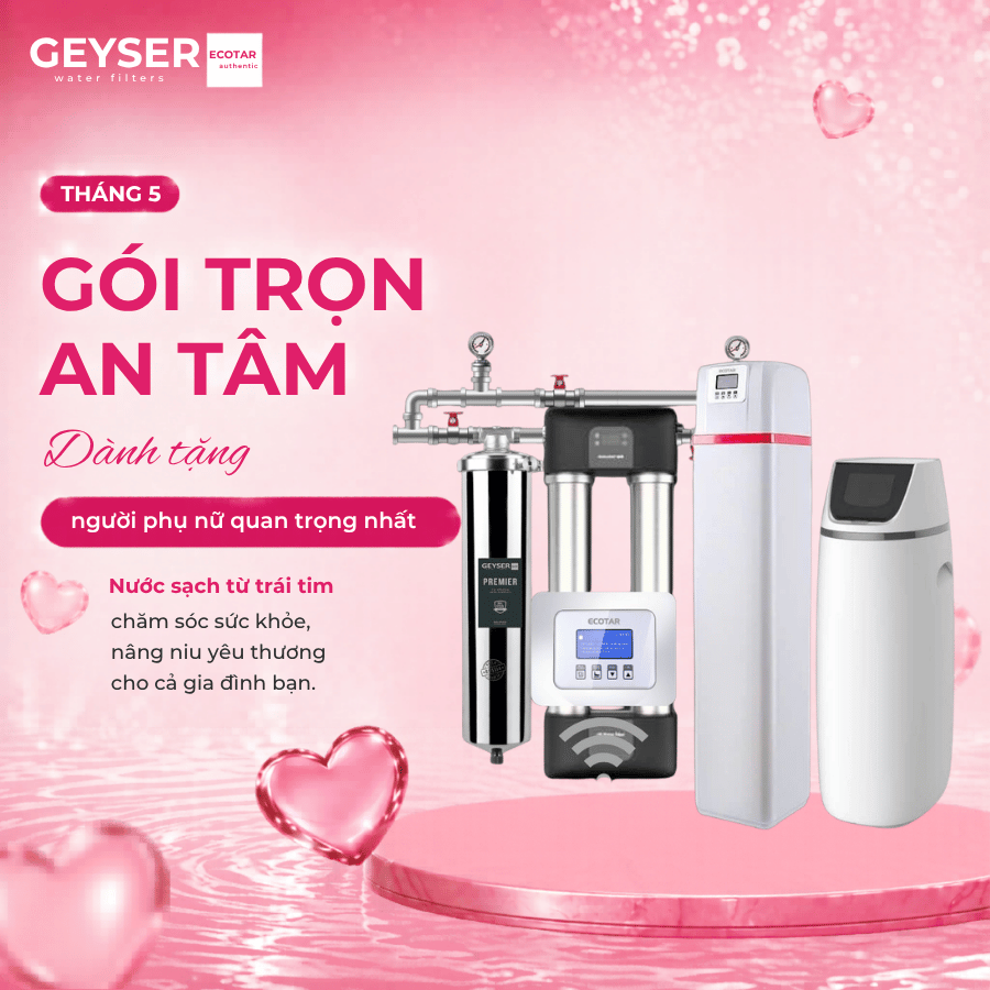 Hệ thống lọc tổng biệt thự lâu đài cao cấp Geyser Ecotar Lux Smart Villa H tích hợp wifi điều khiển thông minh