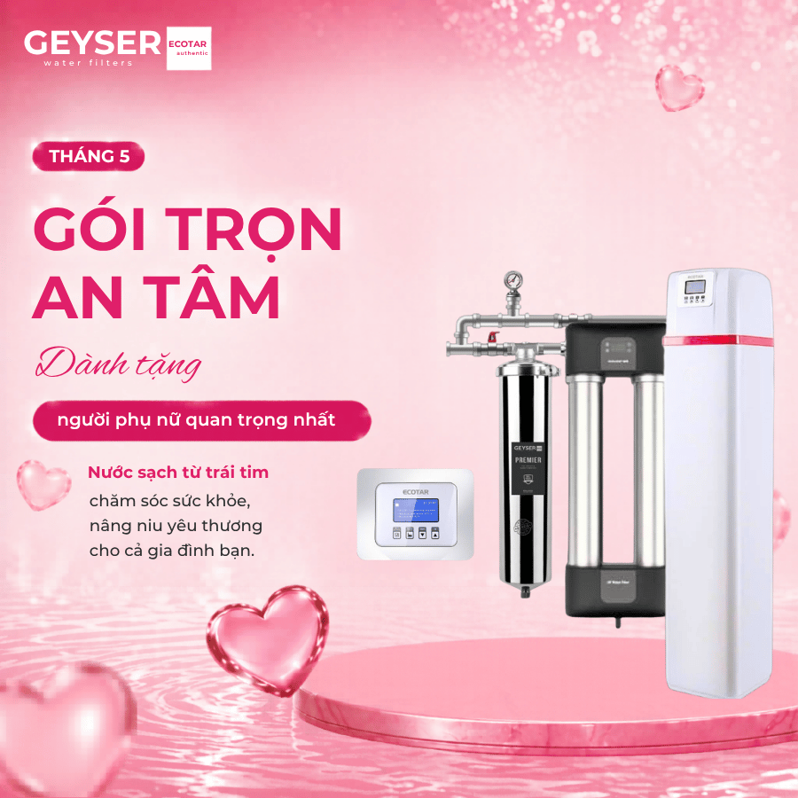Hệ thống lọc tổng biệt thự lâu đài cao cấp Geyser Ecotar Lux Smart Villa S tích hợp wifi điều khiển thông minh