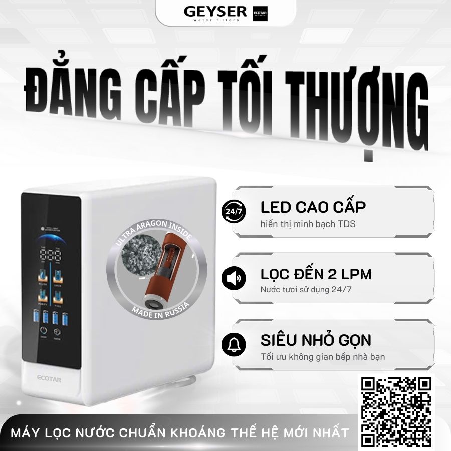 Geyser Ecotar 9 LUX ROMIX - máy lọc nước Chuẩn khoáng thế hệ mới nhất nhập khẩu nguyên chiếc từ châu Âu