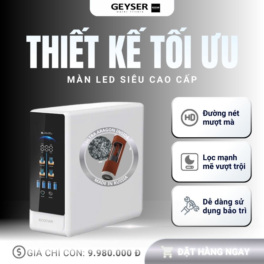 Máy lọc nước Geyser Ecotar 9 Lux ROMIX với thiết kế thông minh và hiện đại