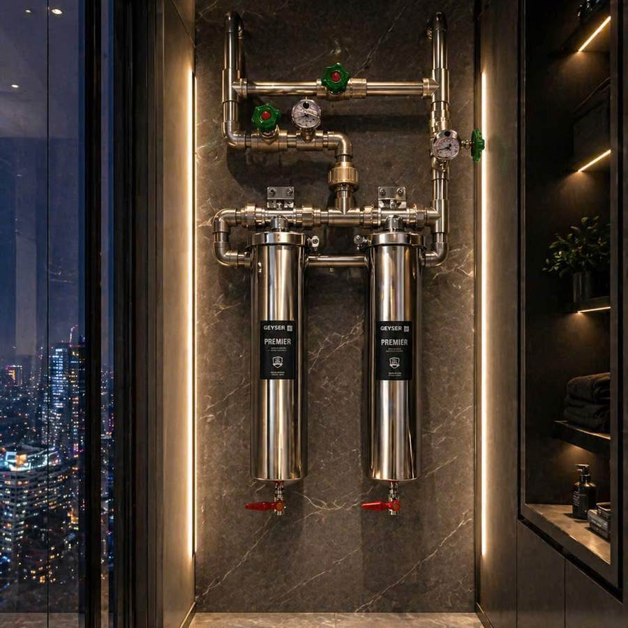 Hệ lọc tổng Geyser trong căn hộ Celadon City cần kiểm tra đường nước chính trước khi chốt cấu hình.