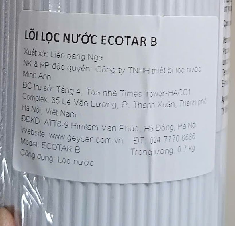 Tem phụ lõi BModel ECOTAR B — 0,7 kg.